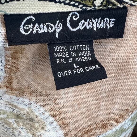 Candy Couture Women's Cotton Button Down Jacket Paisley and Sequins Large - Picture 6 of 6